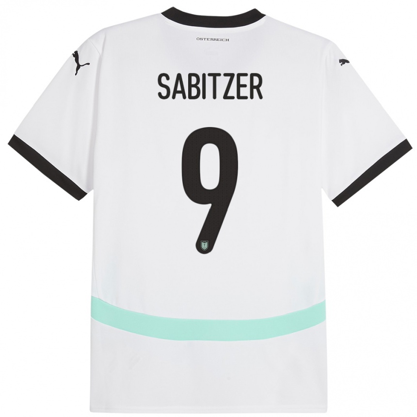 Women Football Austria Marcel Sabitzer #9 White Away Jersey 24-26 T-Shirt Uk