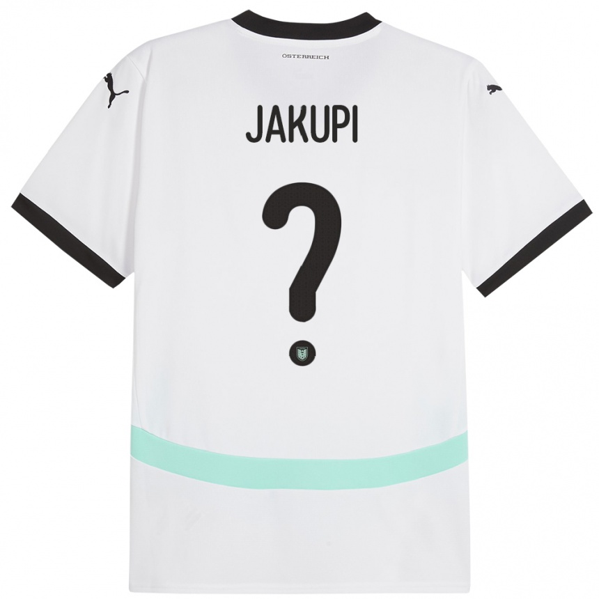 Women Football Austria Edin Jakupi #0 White Away Jersey 24-26 T-Shirt Uk