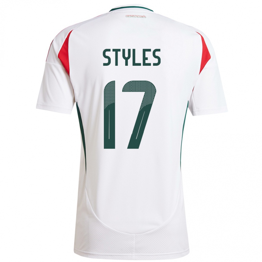 Women Football Hungary Callum Styles #17 White Away Jersey 24-26 T-Shirt Uk