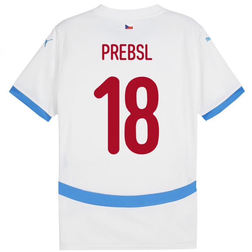 Women Football Czech Republic Filip Prebsl #18 White Away Jersey 24-26 T-Shirt Uk