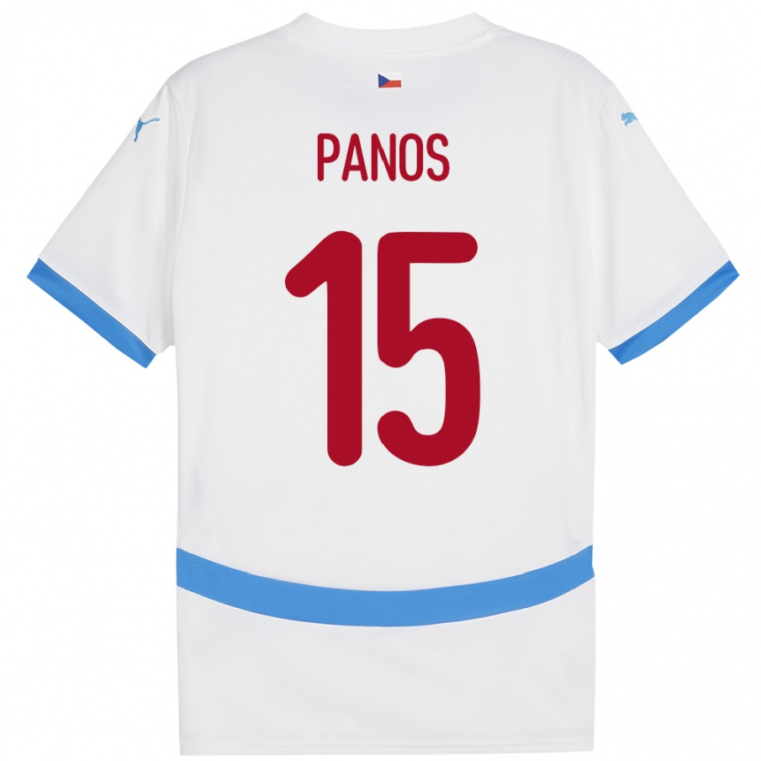 Women Football Czech Republic Jiri Panos #15 White Away Jersey 24-26 T-Shirt Uk