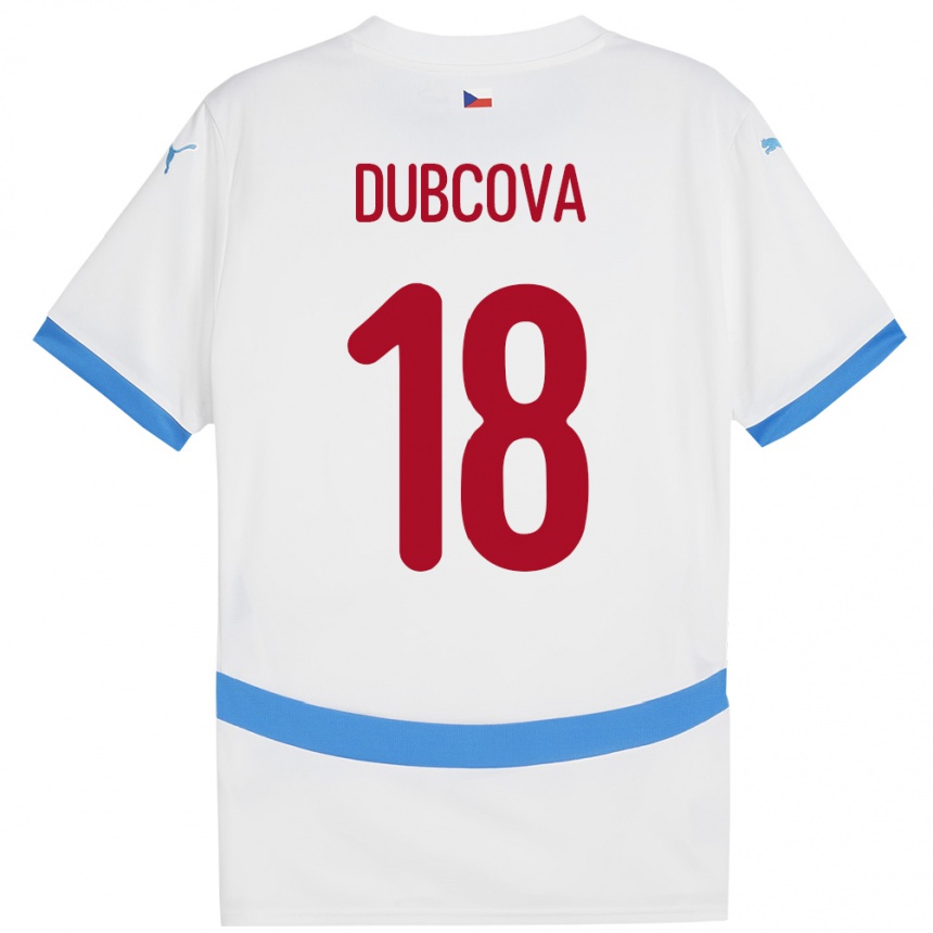 Women Football Czech Republic Kamila Dubcová #18 White Away Jersey 24-26 T-Shirt Uk