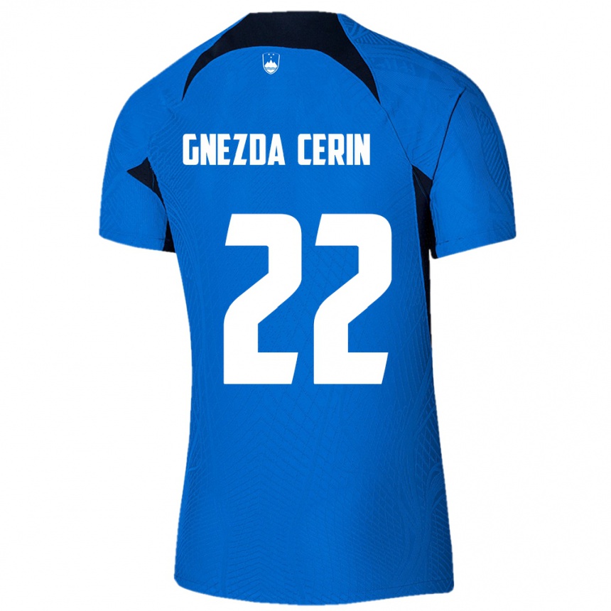 Women Football Slovenia Adam Gnezda Cerin #22 Blue Away Jersey 24-26 T-Shirt Uk