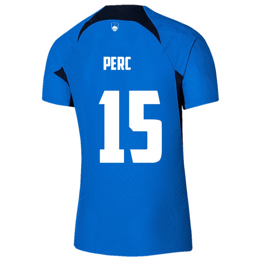 Women Football Slovenia Nick Perc #15 Blue Away Jersey 24-26 T-Shirt Uk