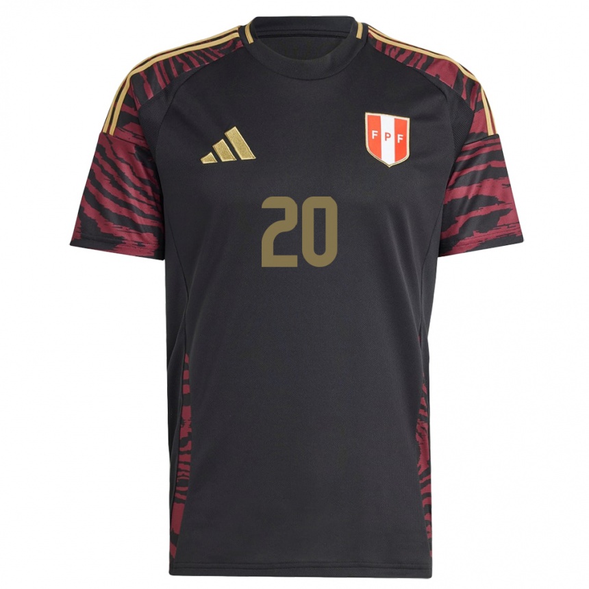 Women Football Peru Azucena Daga #20 Black Away Jersey 24-26 T-Shirt Uk