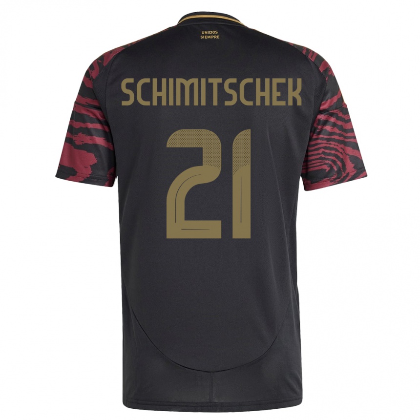 Women Football Peru Ian Schimitschek #21 Black Away Jersey 24-26 T-Shirt Uk