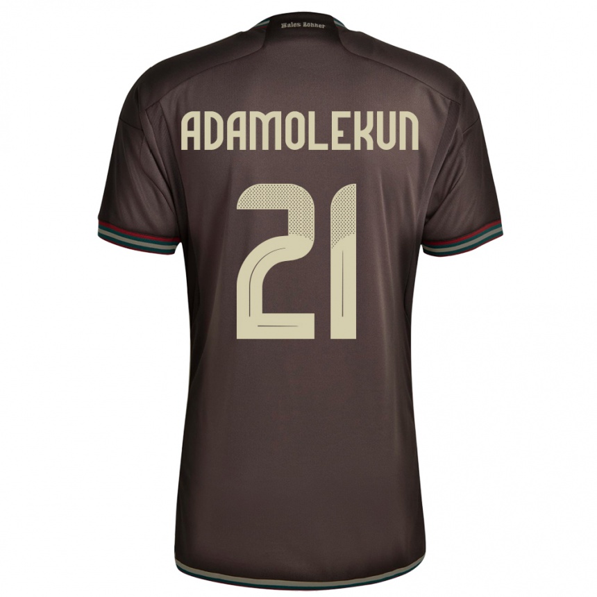 Women Football Jamaica Olufolasade Adamolekun #21 Night Brown Away Jersey 24-26 T-Shirt Uk