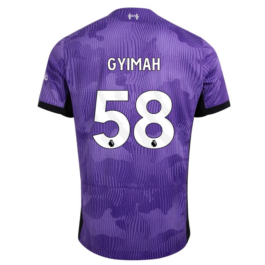 Kids  Francis Gyimah #58 Purple Third Jersey 2023/24 T-Shirt Uk