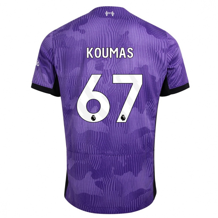 Kids  Lewis Koumas #67 Purple Third Jersey 2023/24 T-Shirt Uk