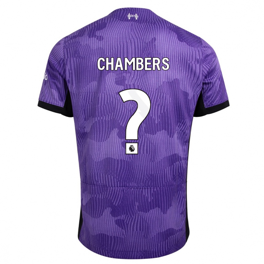 Kids  Luke Chambers #0 Purple Third Jersey 2023/24 T-Shirt Uk