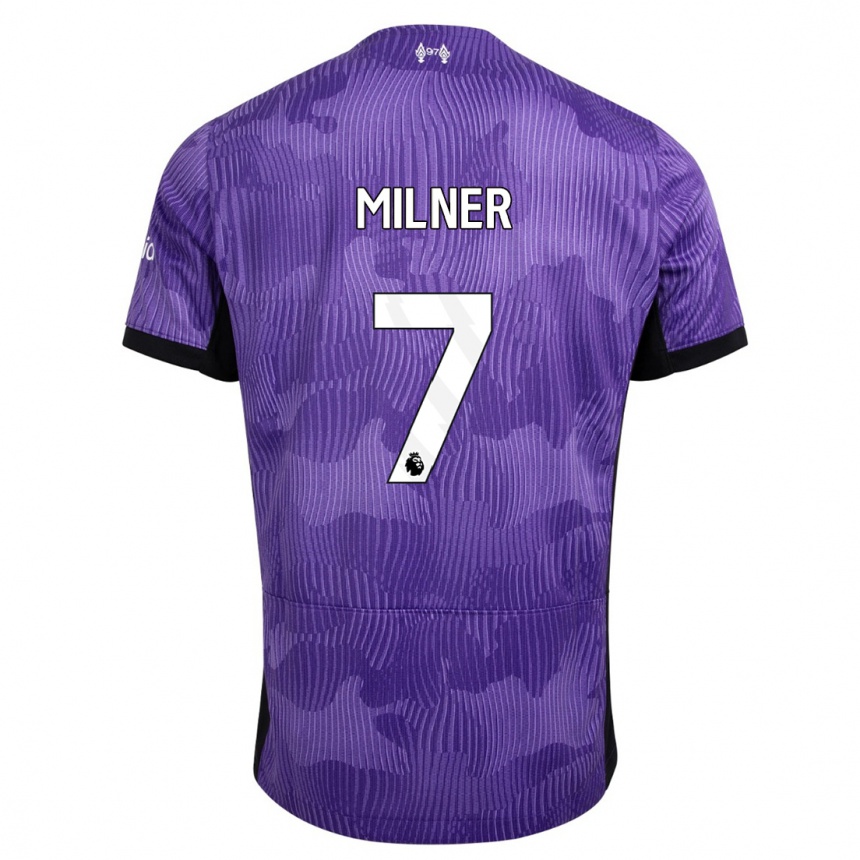 Kids  James Milner #7 Purple Third Jersey 2023/24 T-Shirt Uk