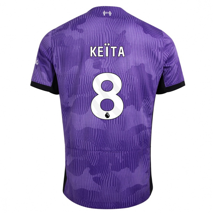 Kids  Naby Keïta #8 Purple Third Jersey 2023/24 T-Shirt Uk