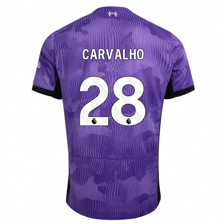 Kids  Fabio Carvalho #28 Purple Third Jersey 2023/24 T-Shirt Uk