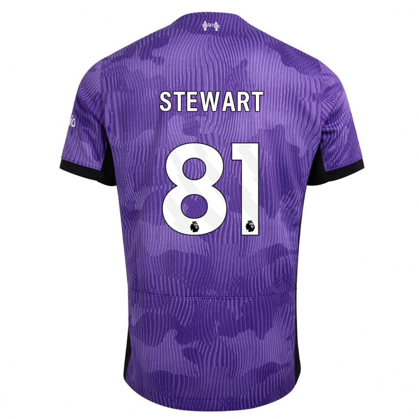 Kids  Layton Stewart #81 Purple Third Jersey 2023/24 T-Shirt Uk