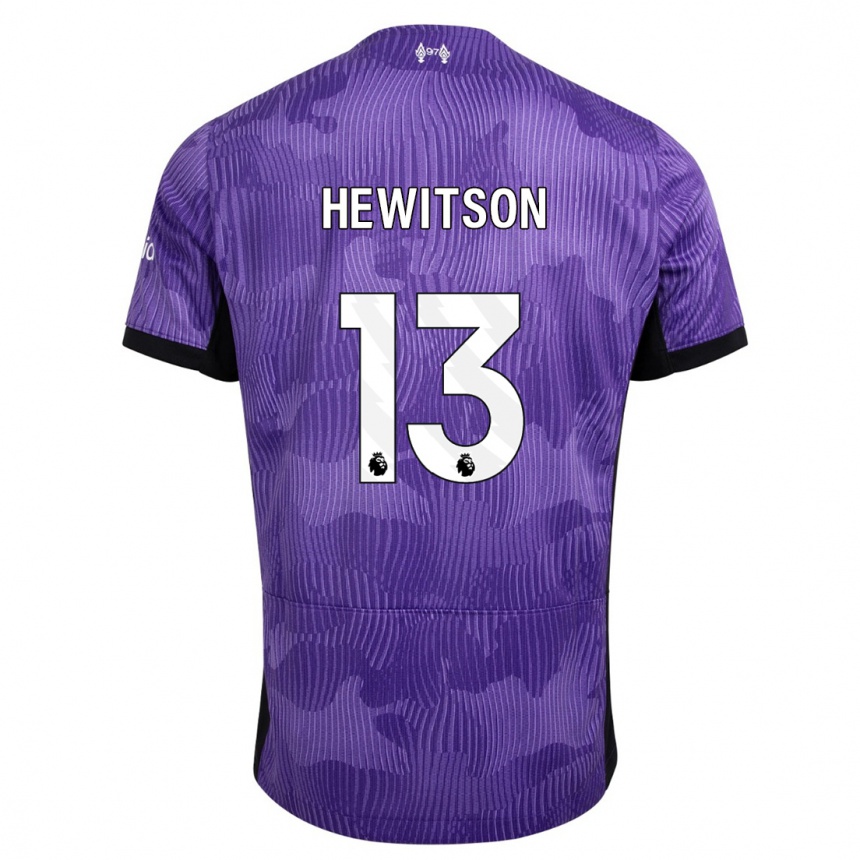 Kids  Luke Hewitson #13 Purple Third Jersey 2023/24 T-Shirt Uk