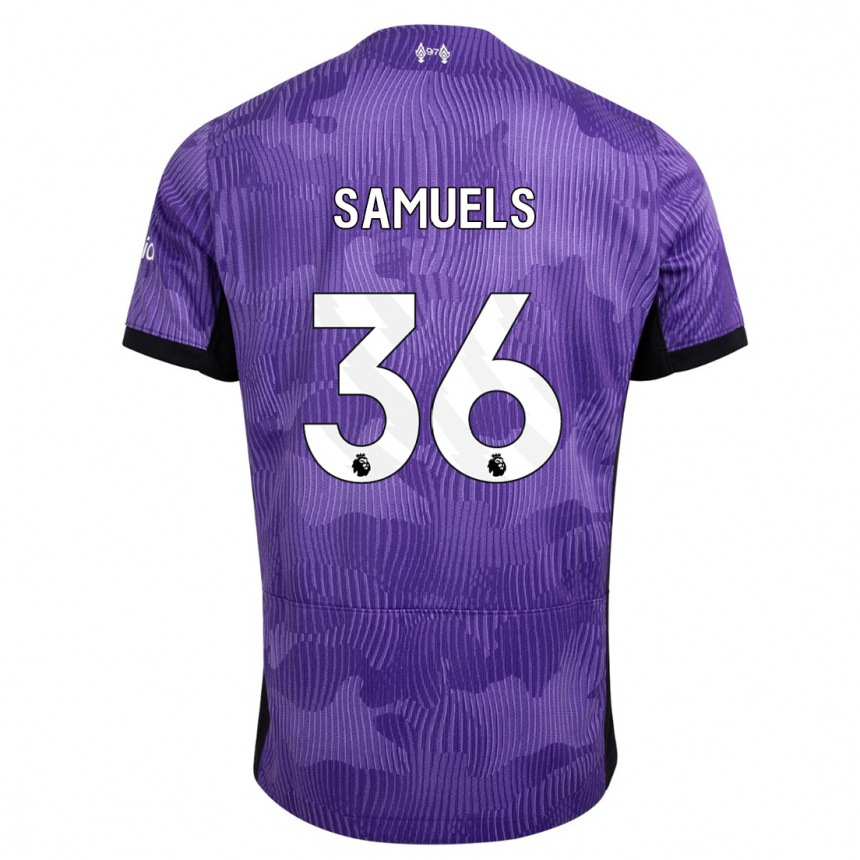 Kids  Kerron Samuels #36 Purple Third Jersey 2023/24 T-Shirt Uk