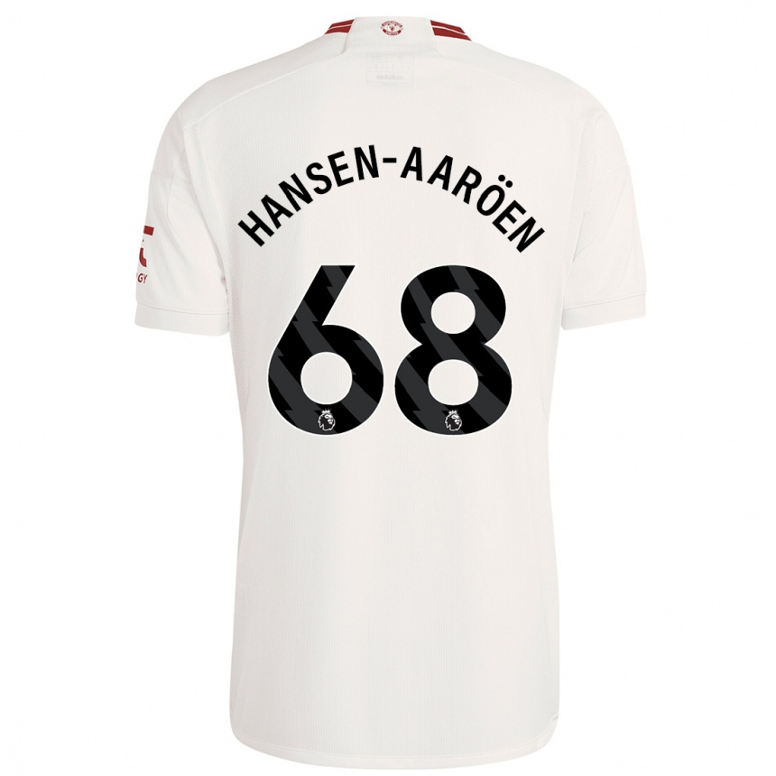 Kids  Isak Hansen-Aaröen #68 White Third Jersey 2023/24 T-Shirt Uk