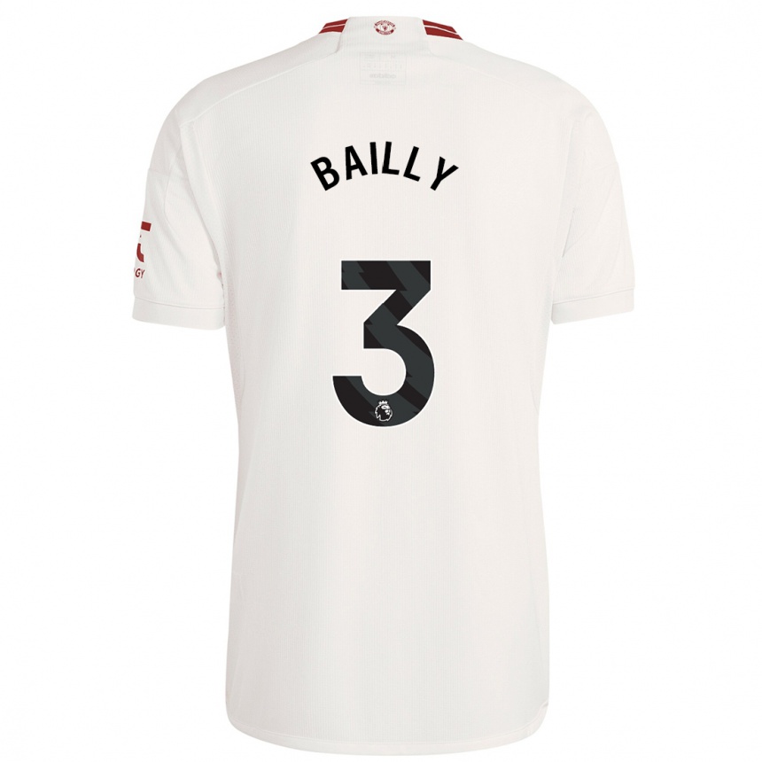 Kids  Eric Bailly #3 White Third Jersey 2023/24 T-Shirt Uk