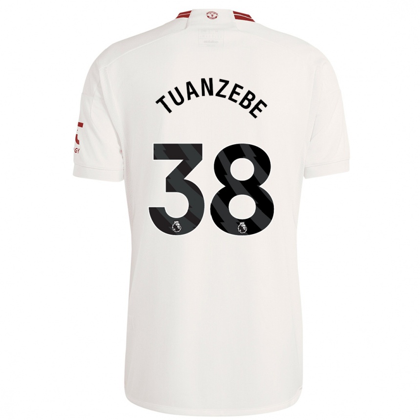 Kids  Axel Tuanzebe #38 White Third Jersey 2023/24 T-Shirt Uk