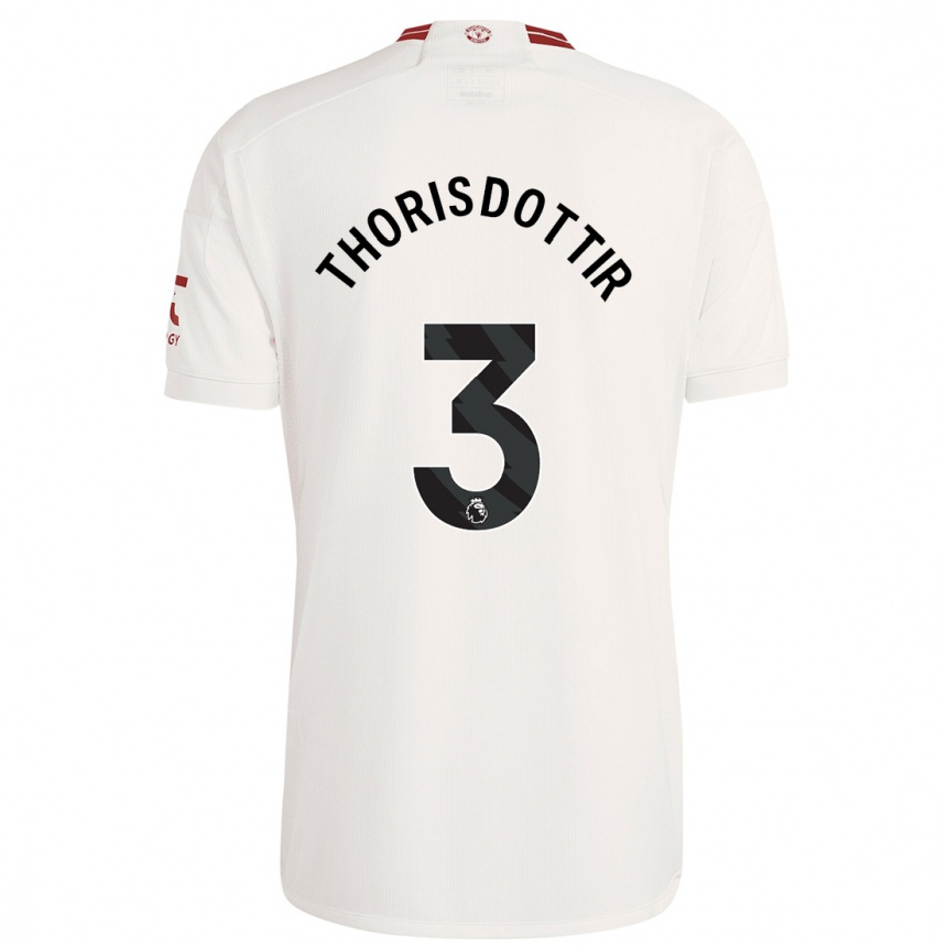 Kids  Maria Thorisdottir #3 White Third Jersey 2023/24 T-Shirt Uk