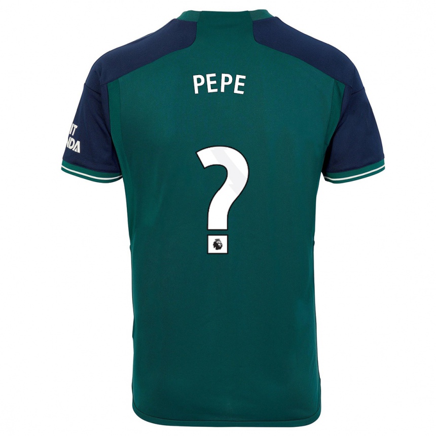 Kids  Nicolas Pepe #0 Green Third Jersey 2023/24 T-Shirt Uk