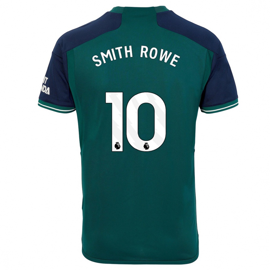 Kids  Emile Smith Rowe #10 Green Third Jersey 2023/24 T-Shirt Uk