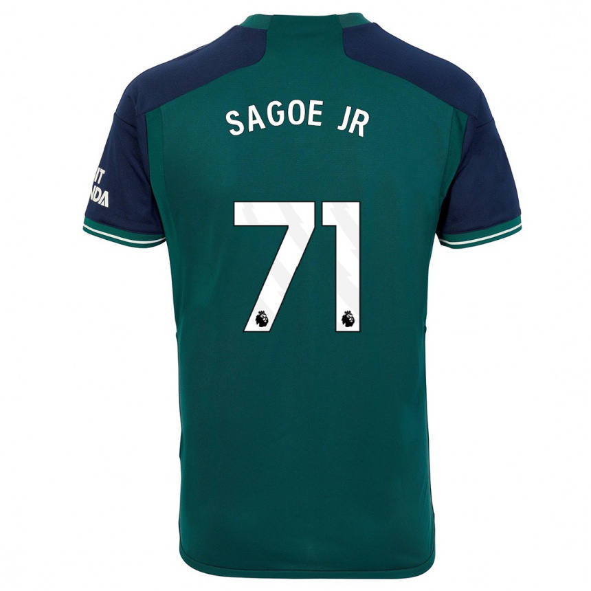 Kids  Charles Sagoe Jr #71 Green Third Jersey 2023/24 T-Shirt Uk