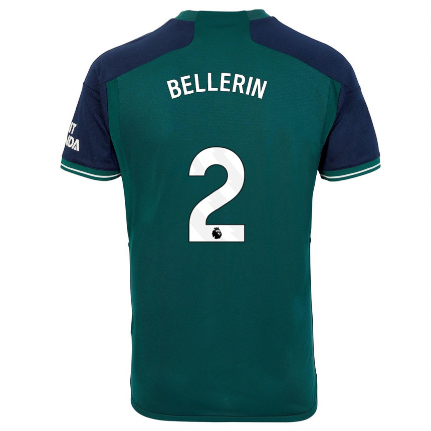 Kids  Hector Bellerin #2 Green Third Jersey 2023/24 T-Shirt Uk