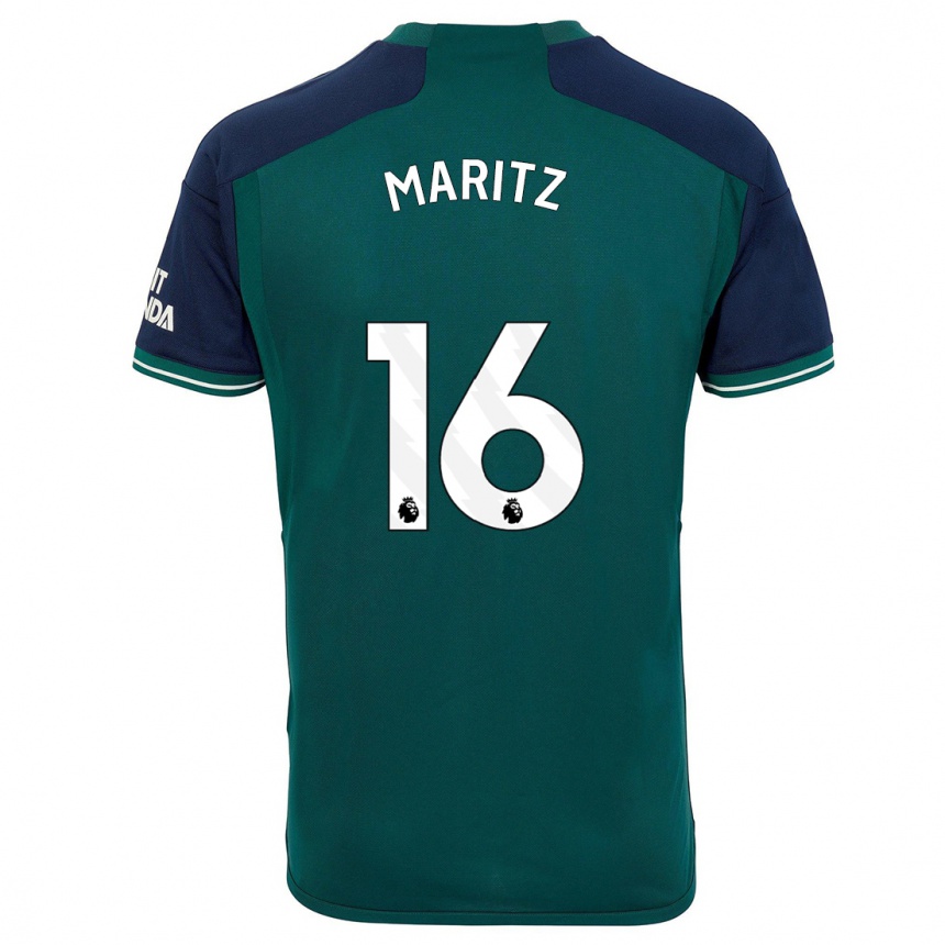 Kids  Noelle Maritz #16 Green Third Jersey 2023/24 T-Shirt Uk