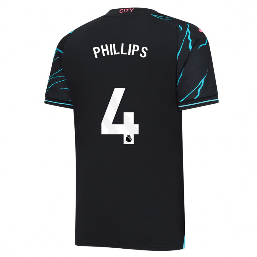 Kids  Kalvin Phillips #4 Dark Blue Third Jersey 2023/24 T-Shirt Uk