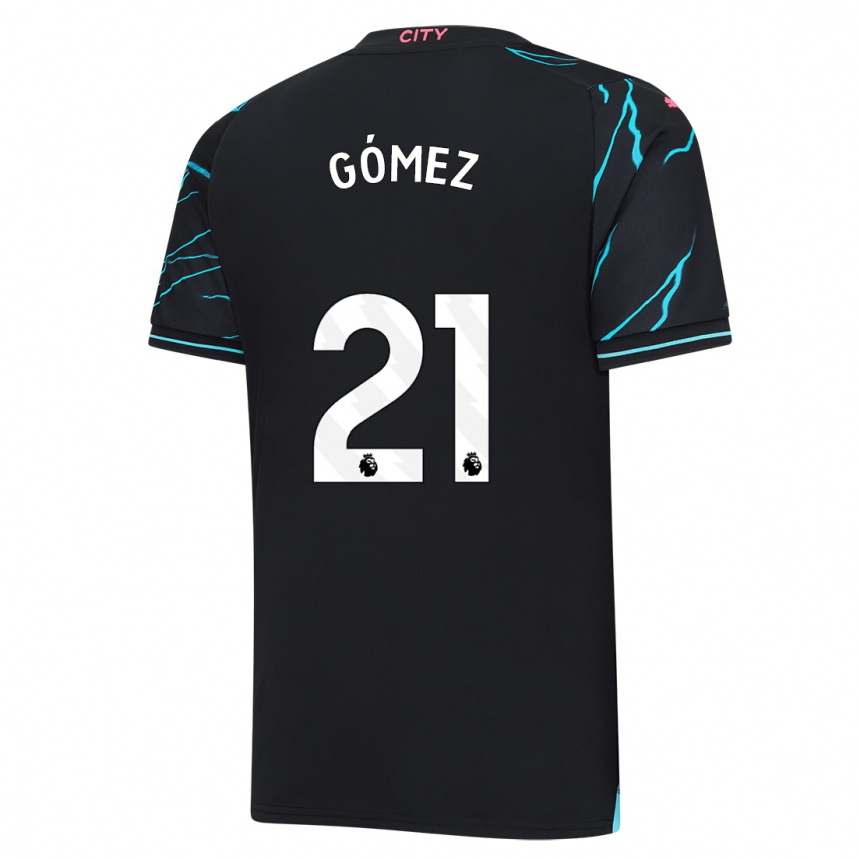 Kids  Sergio Gómez #21 Dark Blue Third Jersey 2023/24 T-Shirt Uk