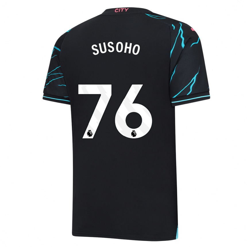 Kids  Mahamadou Susoho #76 Dark Blue Third Jersey 2023/24 T-Shirt Uk