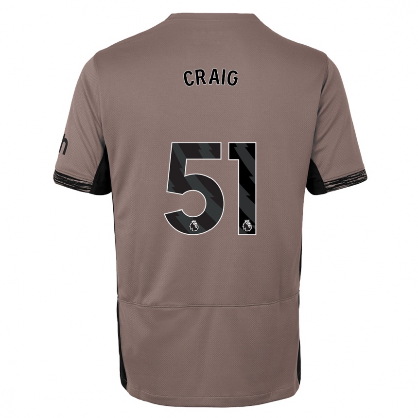 Kids  Matthew Craig #51 Dark Beige Third Jersey 2023/24 T-Shirt Uk