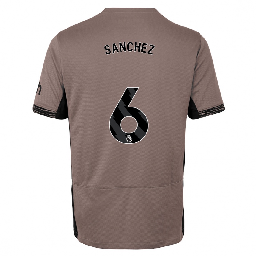 Kids  Davinson Sanchez #6 Dark Beige Third Jersey 2023/24 T-Shirt Uk