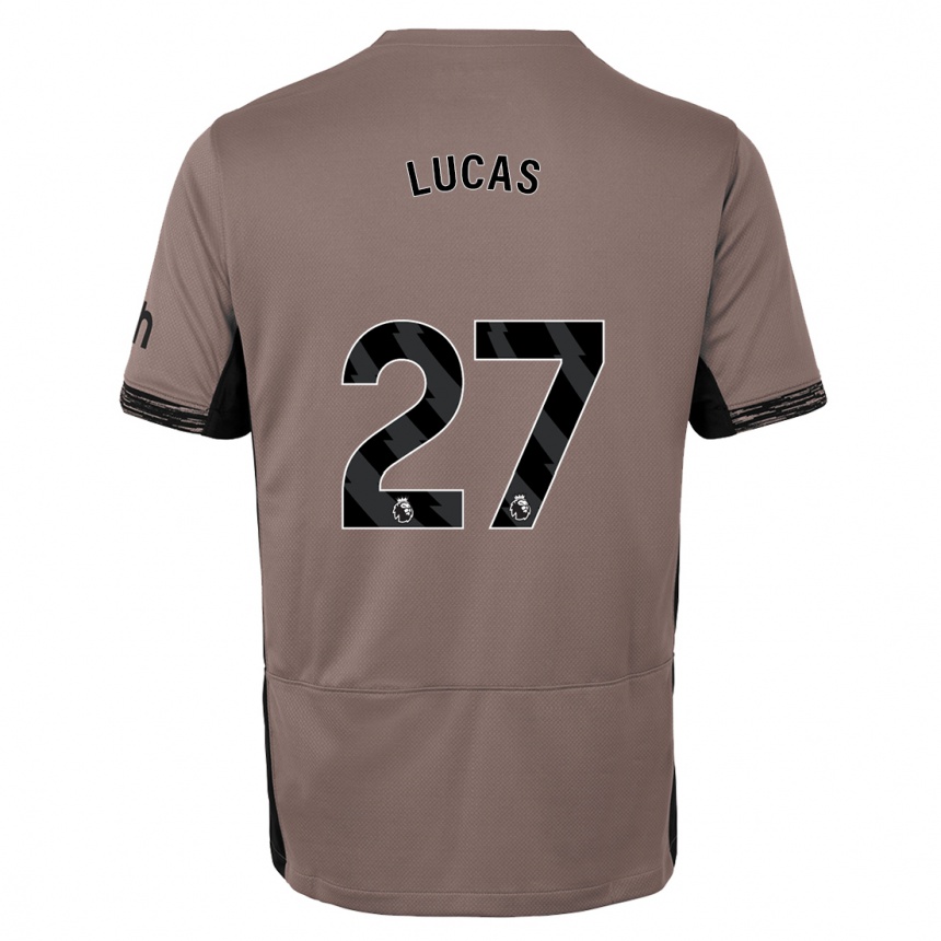 Kids  Lucas Moura #27 Dark Beige Third Jersey 2023/24 T-Shirt Uk