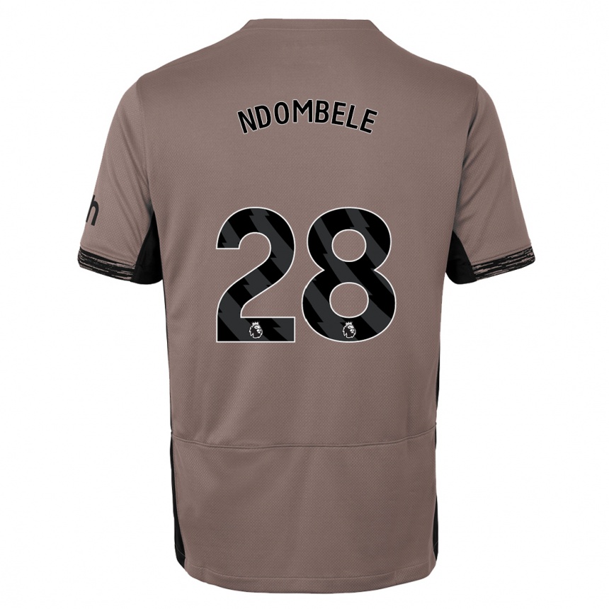 Kids  Tanguy Ndombele #28 Dark Beige Third Jersey 2023/24 T-Shirt Uk