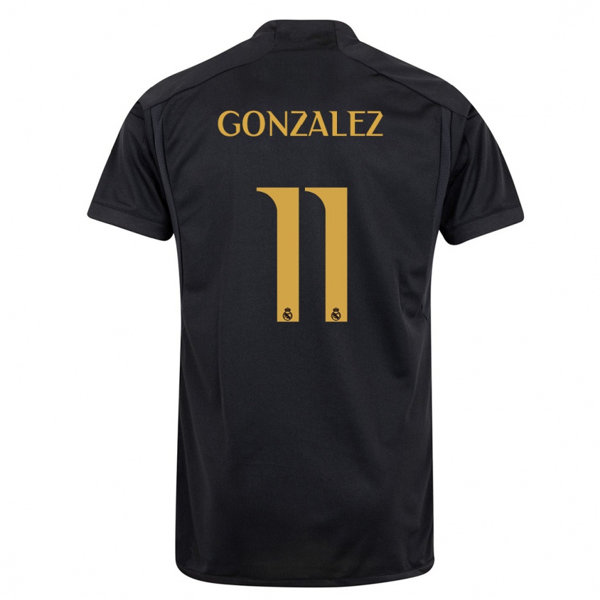 Kids  Peter González #11 Black Third Jersey 2023/24 T-Shirt Uk