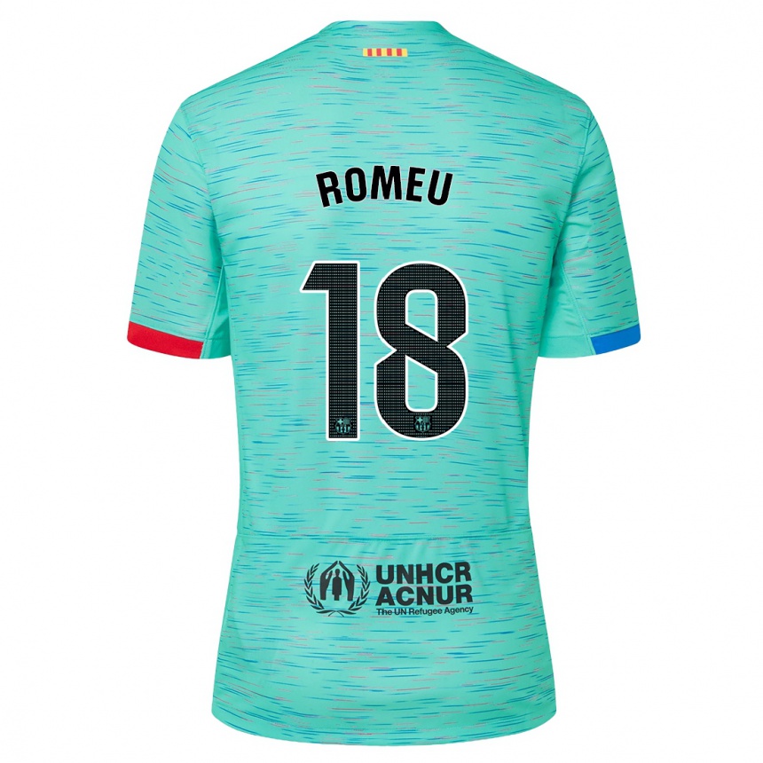 Kids  Oriol Romeu #18 Light Aqua Third Jersey 2023/24 T-Shirt Uk