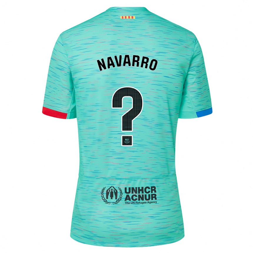 Kids  Albert Navarro #0 Light Aqua Third Jersey 2023/24 T-Shirt Uk