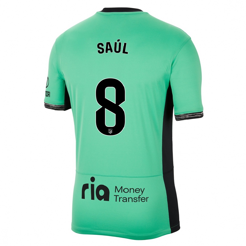 Kids  Saul Niguez #8 Spring Green Third Jersey 2023/24 T-Shirt Uk