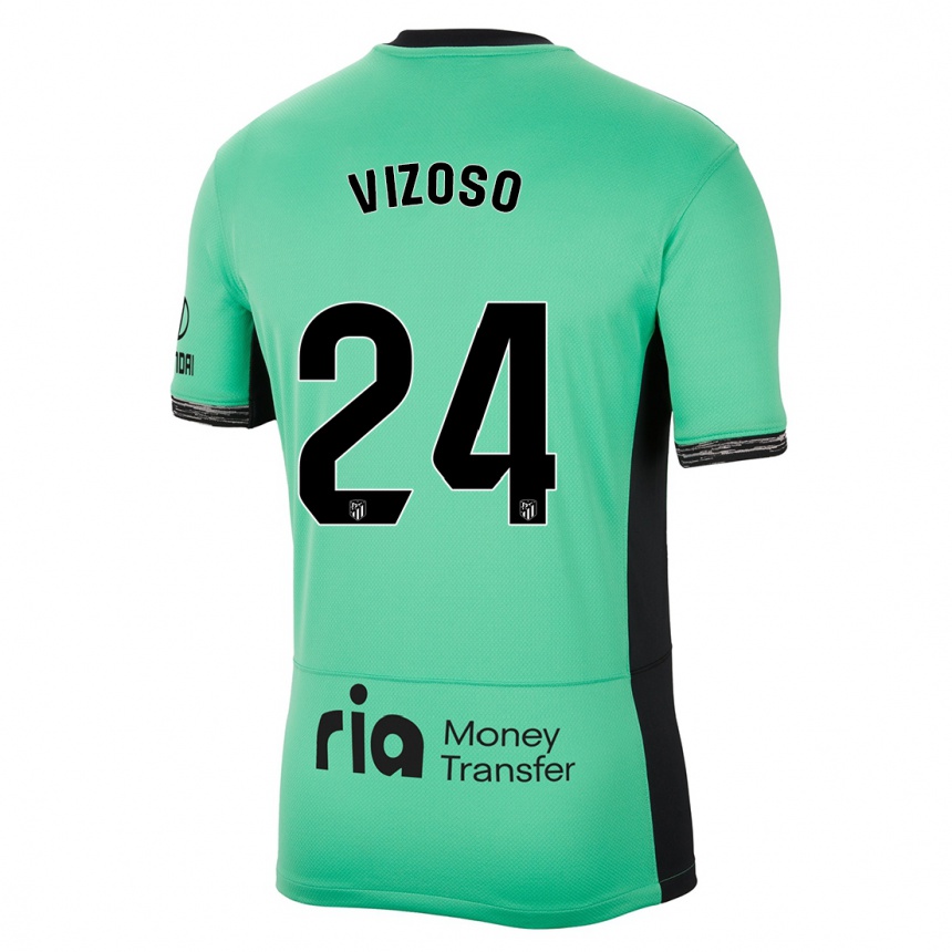 Kids  Paula Vizoso #24 Spring Green Third Jersey 2023/24 T-Shirt Uk