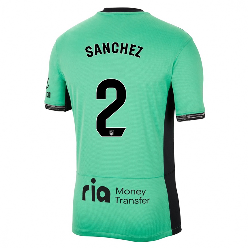 Kids  Ricard Sanchez #2 Spring Green Third Jersey 2023/24 T-Shirt Uk