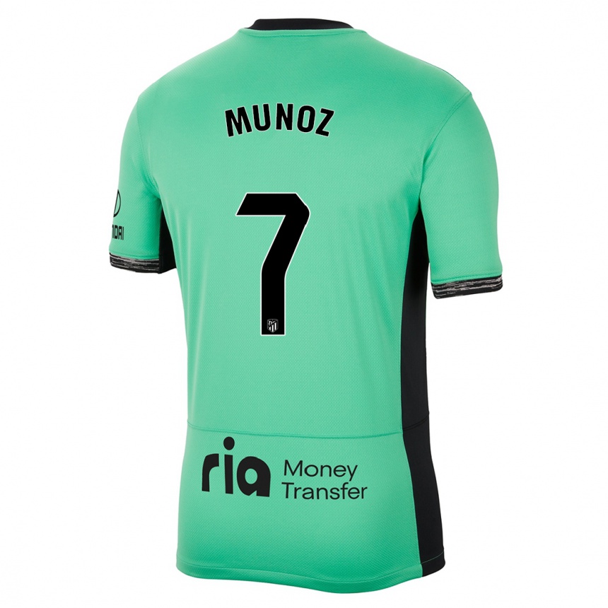 Kids  Joaquin Munoz #7 Spring Green Third Jersey 2023/24 T-Shirt Uk