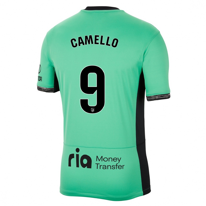 Kids  Sergio Camello #9 Spring Green Third Jersey 2023/24 T-Shirt Uk