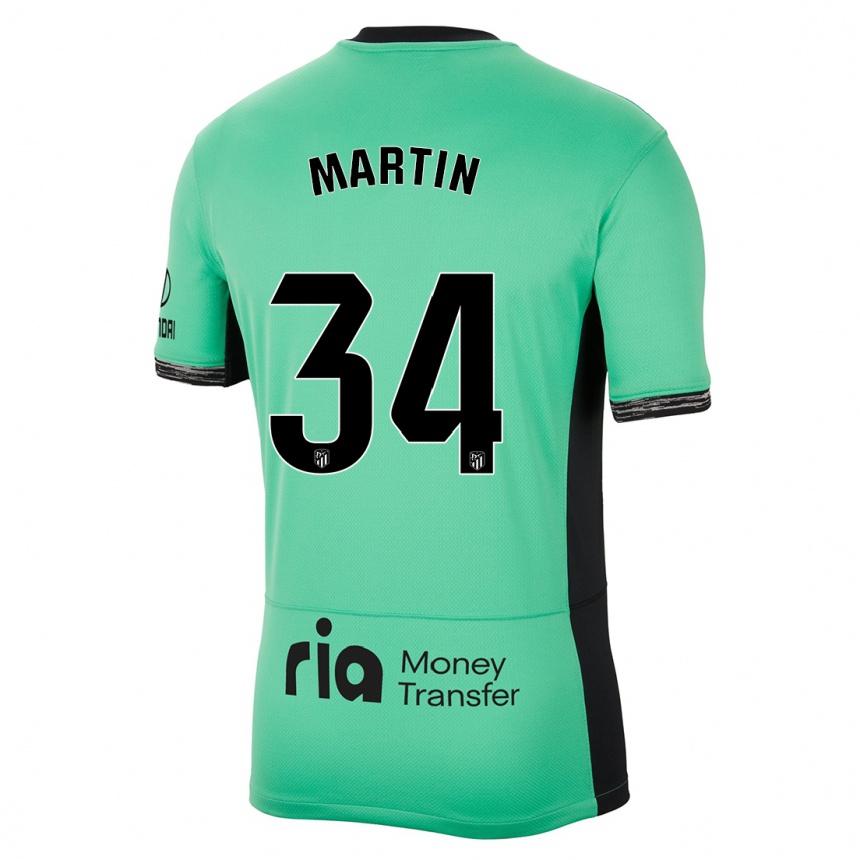 Kids  Carlos Martin #34 Spring Green Third Jersey 2023/24 T-Shirt Uk