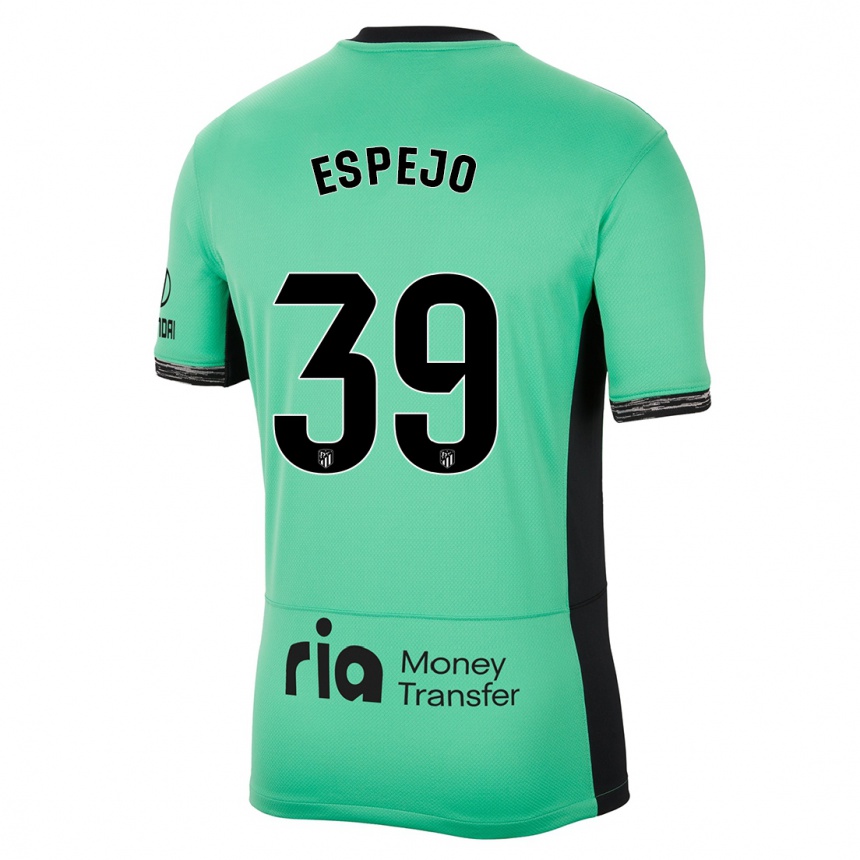 Kids  Diego Espejo #39 Spring Green Third Jersey 2023/24 T-Shirt Uk