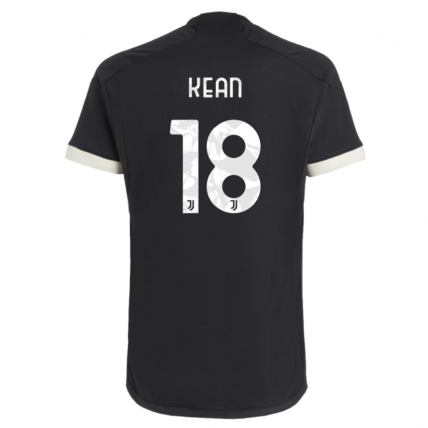 Kids  Moise Kean #18 Black Third Jersey 2023/24 T-Shirt Uk