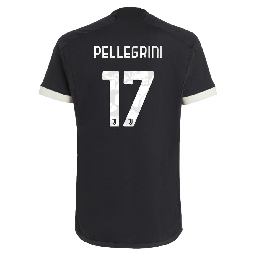 Kids  Luca Pellegrini #17 Black Third Jersey 2023/24 T-Shirt Uk