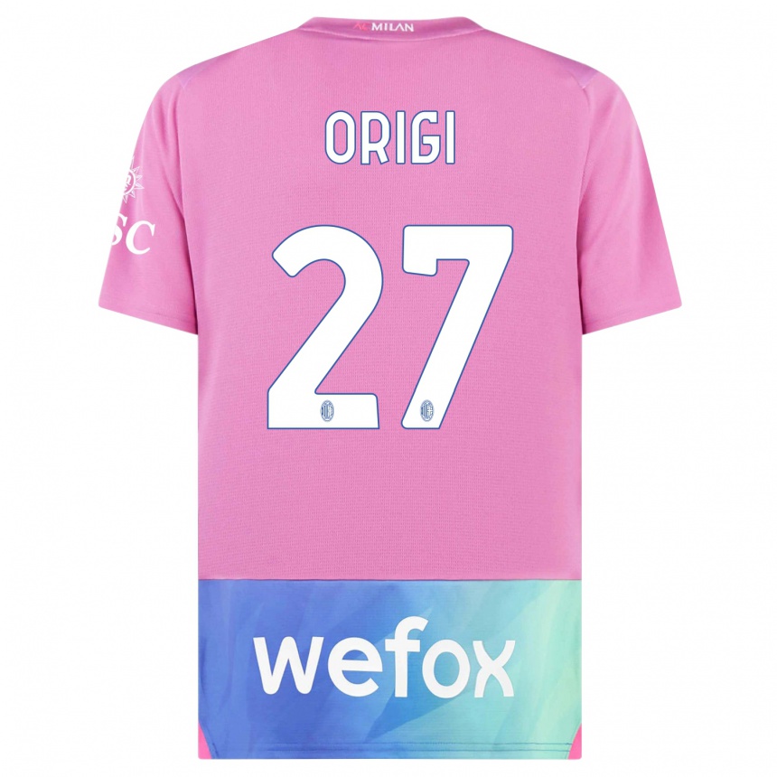 Kids  Divock Origi #27 Pink Purple Third Jersey 2023/24 T-Shirt Uk