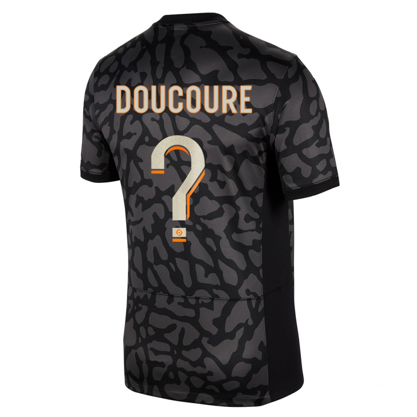 Kids  Sekou Doucoure #0 Black Third Jersey 2023/24 T-Shirt Uk